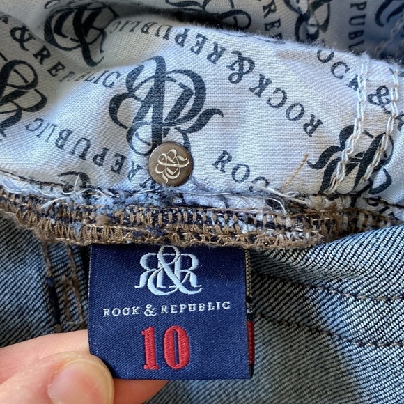 Rock & Republic Berlin High Rise Skinny Jeans Straight Leg Stretch Sz 10 Dark - Picture 7 of 14